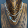 Toggle lariat with jasper stalactite slice accent - silver - Renee Piatt Collection