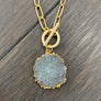 Wrap and toggle amethyst rose necklace - gold - Renee Piatt Collection