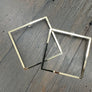 XL square outline statement earring - gold, silver - Renee Piatt Collection