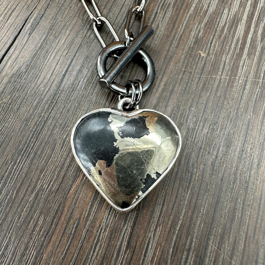 Apache gold heart necklace -gunmetal