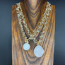 Sparkly white druzy charm necklace - gold