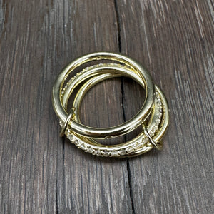 Stacked pave cz ring band set - gold vermeil