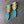 Turquoise with zigzag post earrings - gold