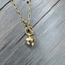 Tiny puff heart toggle necklace - silver, gold