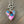 Gemstone heart toggle necklace - Silver