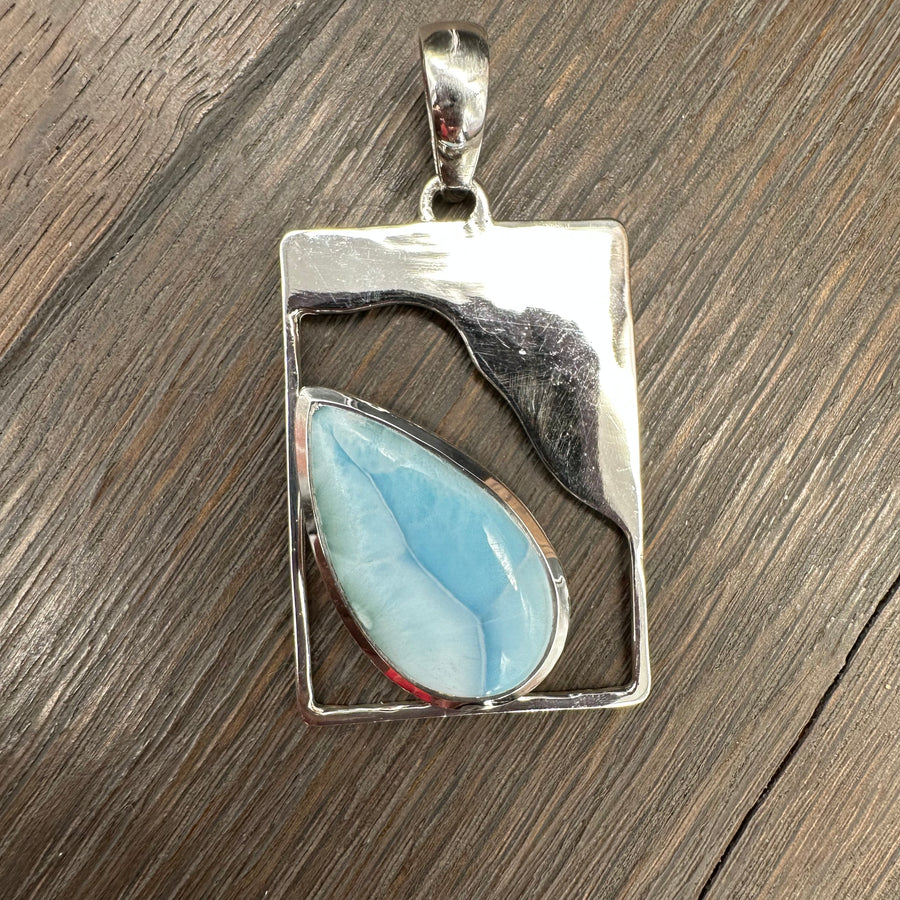 Endless Summer Larimar “painting” necklace