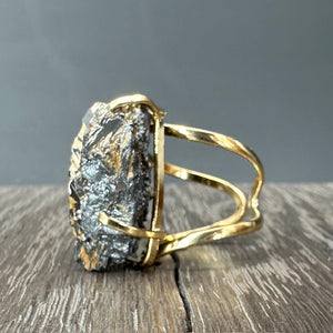 Pyrite Ring - Gold Tone