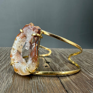 Geode Cuff bracelet - Gold Tone