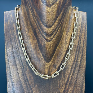 Beaded Link Hard Wear Necklace - brass