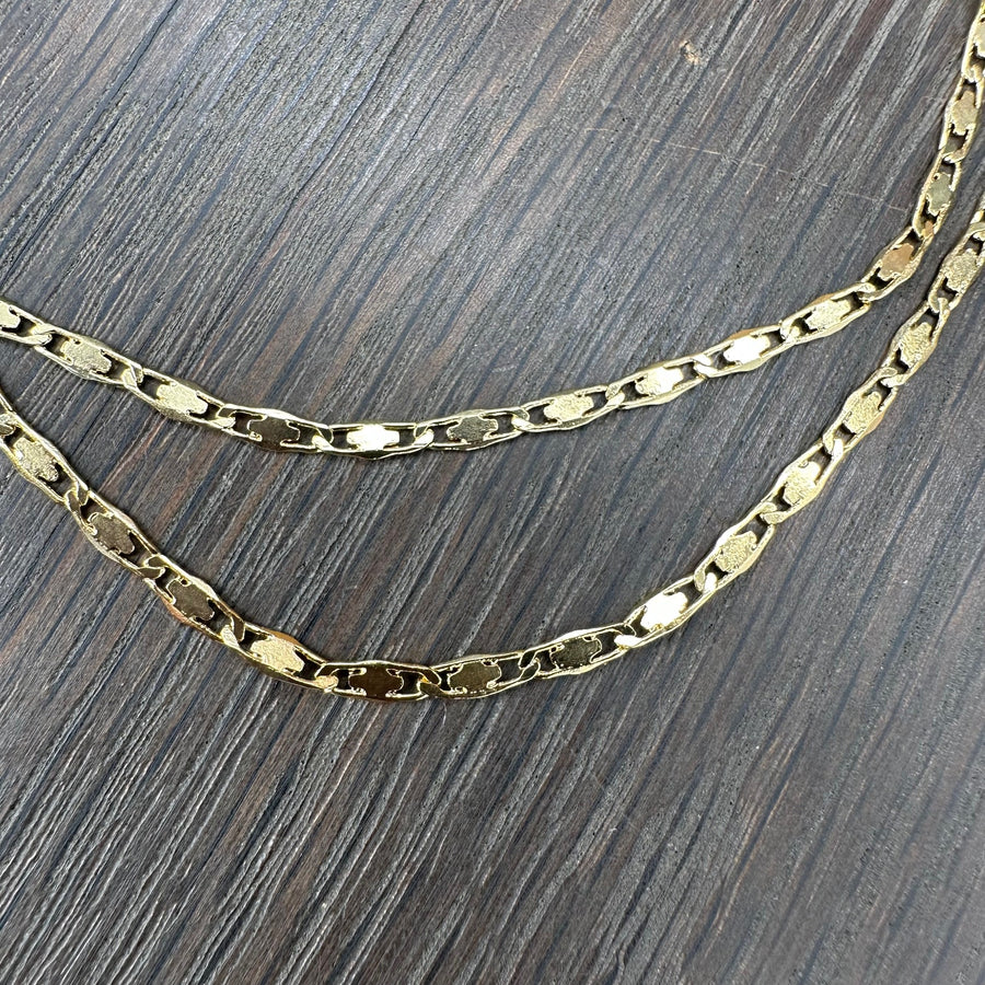 Double layering chain - gold vermeil