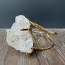 Angel aura Quartz cluster cuff bracelet - silver, gold
