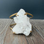 Quartz cluster cuff bracelet - silver, gold