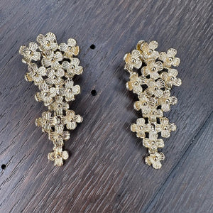 Superbloom cluster drop earring - gold, silver