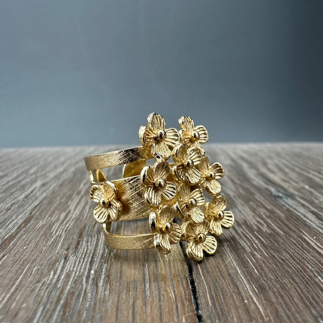 Superbloom cluster ring - gold, silver