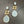 Rainbow and peach moonstone earrings - gold