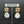 Rainbow and peach moonstone earrings - gold