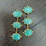 Triple Amazonite earrings - gold tone