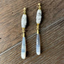 Agate and dendritic opal earring - gold - Renee Piatt Collection
