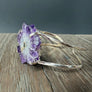 Amethyst crystal flower cuff bracelet - Silver - Renee Piatt Collection