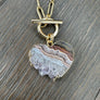 Amethyst slice wrap and toggle necklace - gold tone - Renee Piatt Collection