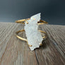 Angel aura Quartz cluster cuff bracelet - silver, gold - Renee Piatt Collection