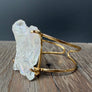 Angel aura Quartz cluster cuff bracelet - silver, gold - Renee Piatt Collection
