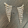 Baguette cz climber fringe earrings - silver, gold - Renee Piatt Collection