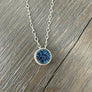 Bezel set coated druzy necklace - Sterling Silver - Renee Piatt Collection
