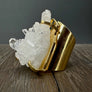 Crystal quartz cuff ring - Gold tone - Renee Piatt Collection