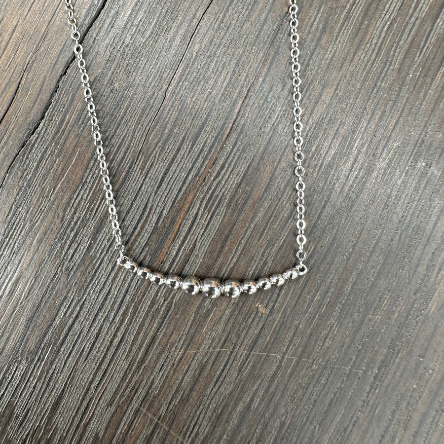 Dainty bubble bar Necklace - sterling silver, gold vermeil - Renee Piatt Collection