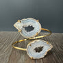 Double geode bracelet - gold - Renee Piatt Collection