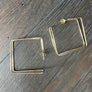 Double square hoop - silver, gold - Renee Piatt Collection