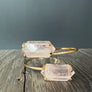Double terminated rose quartz bracelet - silver, gold - Renee Piatt Collection
