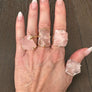 Freeform rose quartz ring - gold tone - Renee Piatt Collection