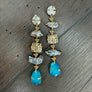 Freshwater pearl and cat eye earring - gold - Renee Piatt Collection