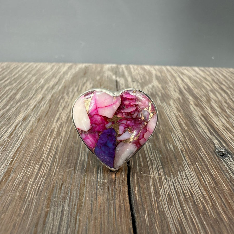 Gemstone Heart Ring - sterling silver - Renee Piatt Collection