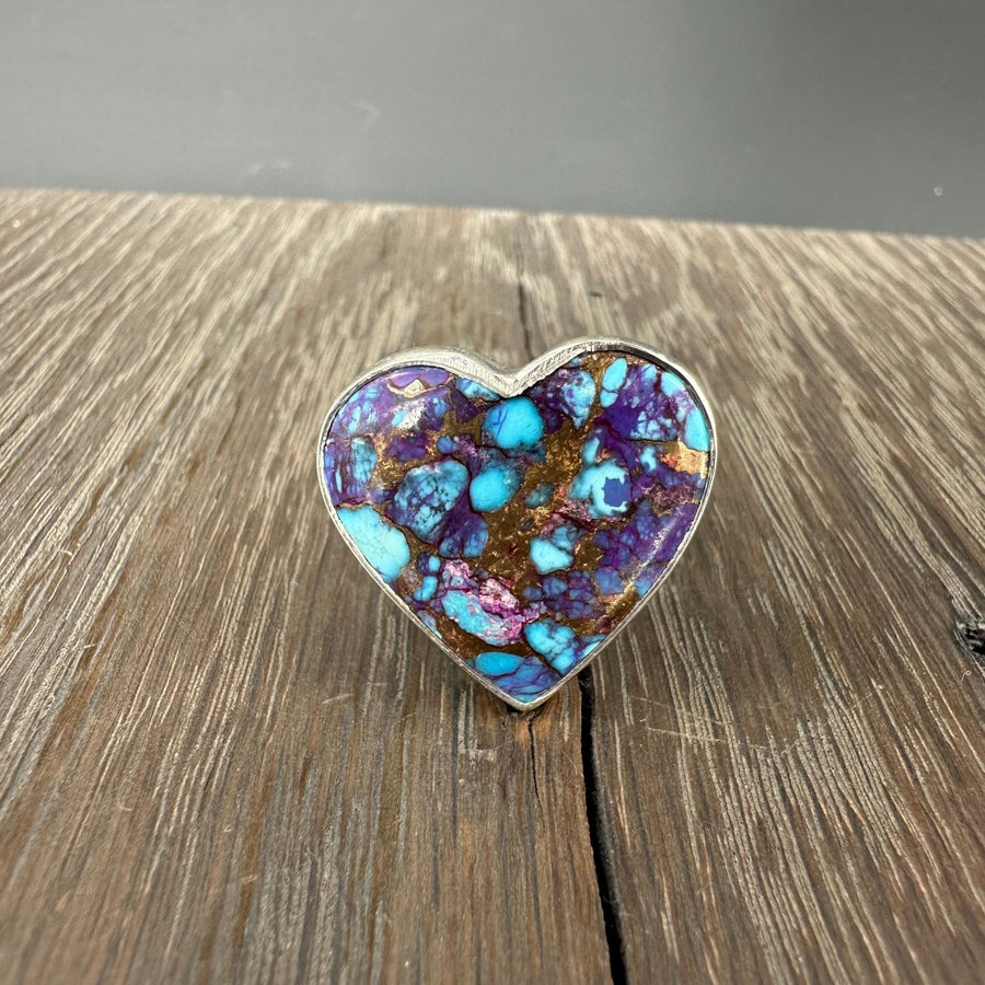 Gemstone Heart Ring - sterling silver - Renee Piatt Collection