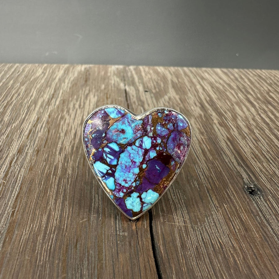 Gemstone Heart Ring - sterling silver - Renee Piatt Collection