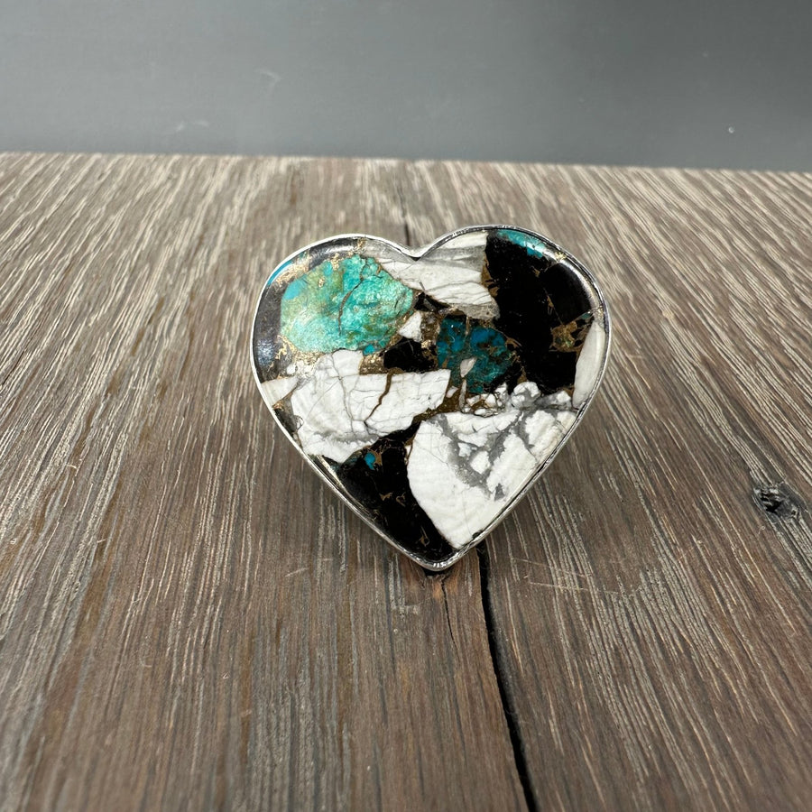 Gemstone Heart Ring - sterling silver - Renee Piatt Collection