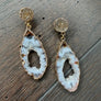 Geode druzy combo earring - gold - Renee Piatt Collection