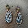 Geode druzy combo earring - gold - Renee Piatt Collection