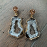 Geode druzy combo earring - gold - Renee Piatt Collection