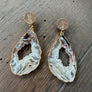 Geode druzy combo earring - gold - Renee Piatt Collection