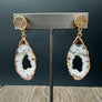 Geode druzy combo earring - gold - Renee Piatt Collection