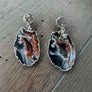 Geode druzy combo earring - silver - Renee Piatt Collection