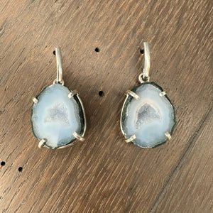 Geode Dangle earring - Silver