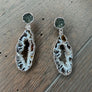 Geode druzy combo earring - silver