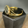 Labradorite cuff bracelet - gold tone