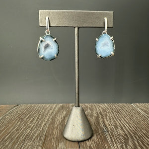 Geode Dangle earring - Silver