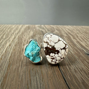 Wild Horse Jasper & Turquoise Ring - Sterling Silver